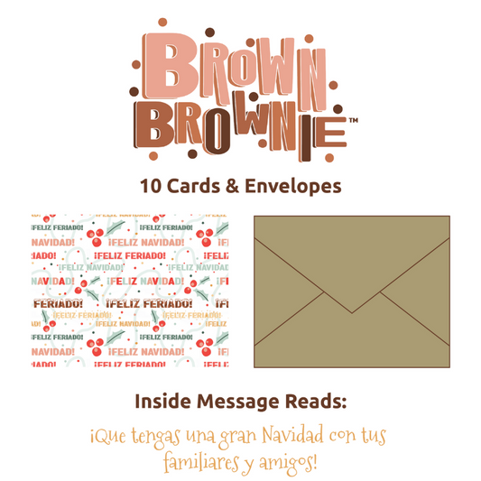 Festive Feliz Navidad Christmas greeting card on white background