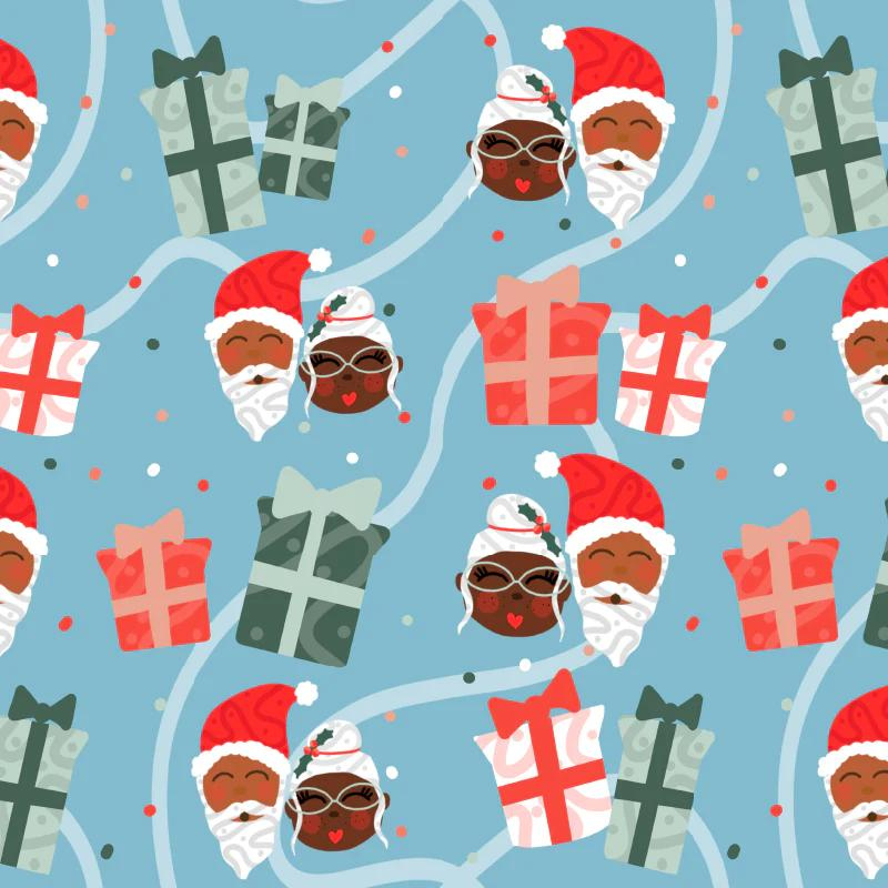 Mr. & Mrs. Claus Gift Bag + Tissue Paper