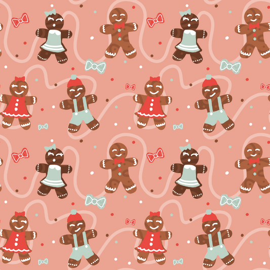 Gingerbread Wrapping Paper set with cookie-inspired design