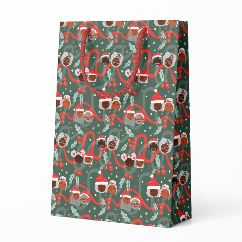 Holiday Swirl Gift Bag + Tissue Paper