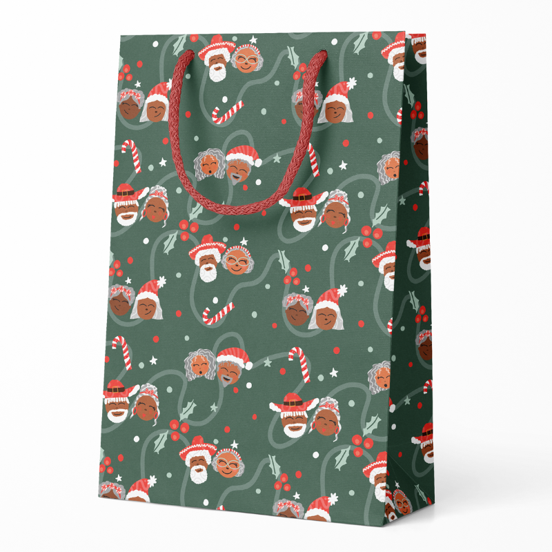 Holiday Swirl Latinx Gift Bag + Tissue Paper