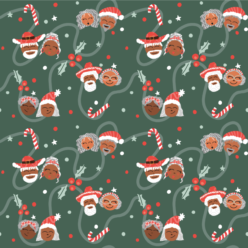 Close-up of Holiday Swirl LatinX Gift Bag ideal for holiday celebrations